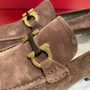 Salvatore Ferragamo Gancni Brown Suede Loafers Brown Logo Sz 7UK 8US 41EU New Salvatore Ferragamo | Shoes | Salvatore Ferragamo Gancni  main image 4